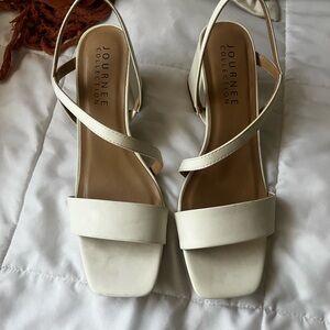 Journee Collection Women's Cream Sandals